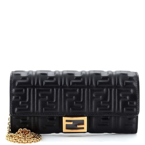 fendi roma continental wallet|baguette continental wallet with chain.